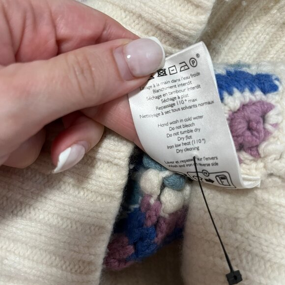 Sezane x Sea NY Merino Wool Blue & Purple Sleeveless Knit Sweater Size XXS - Picture 4 of 8